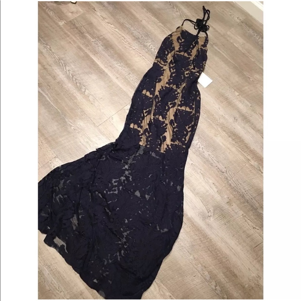 LATISTE : navy lace party cocktail prom dress - Picture 2 of 5